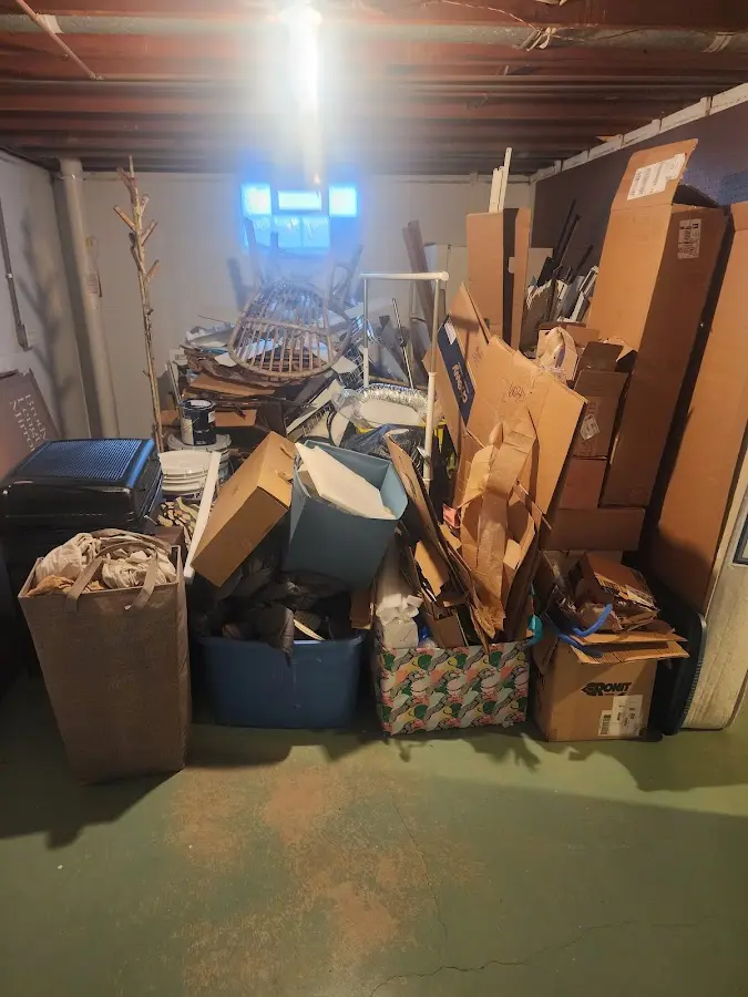 Roll-off dumpster container at job site for 4 Yard Dumpster Rental in Land O' Lakes